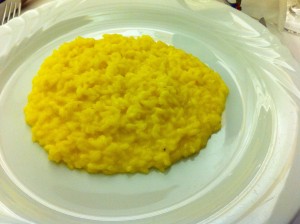 risotto alla milanese, eaten in Milan