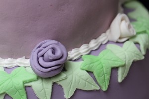 two tiered layered cake, covered and decorated in fondant and royal icing, photos by Laurens de Vries of www.laurens.com