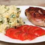grilled steak with mushrooms