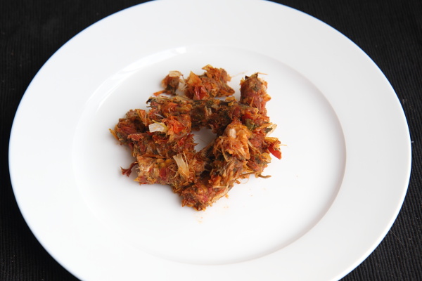 What's left after processing the roasted tomato sauce