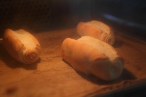Pane mantovane in the oven