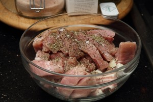 Add seasoning before grinding, to make it easier to mix all flavors after grinding