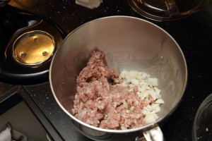 Mix and knead the ground meat to make sure all the flavors are well distributed
